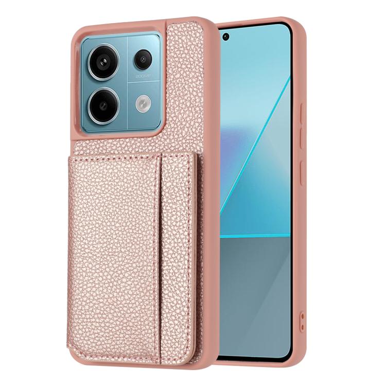 Litchi Pattern Magnetic Card Bag Holder Phone Case, For Redmi Note 13 Pro 4G Global