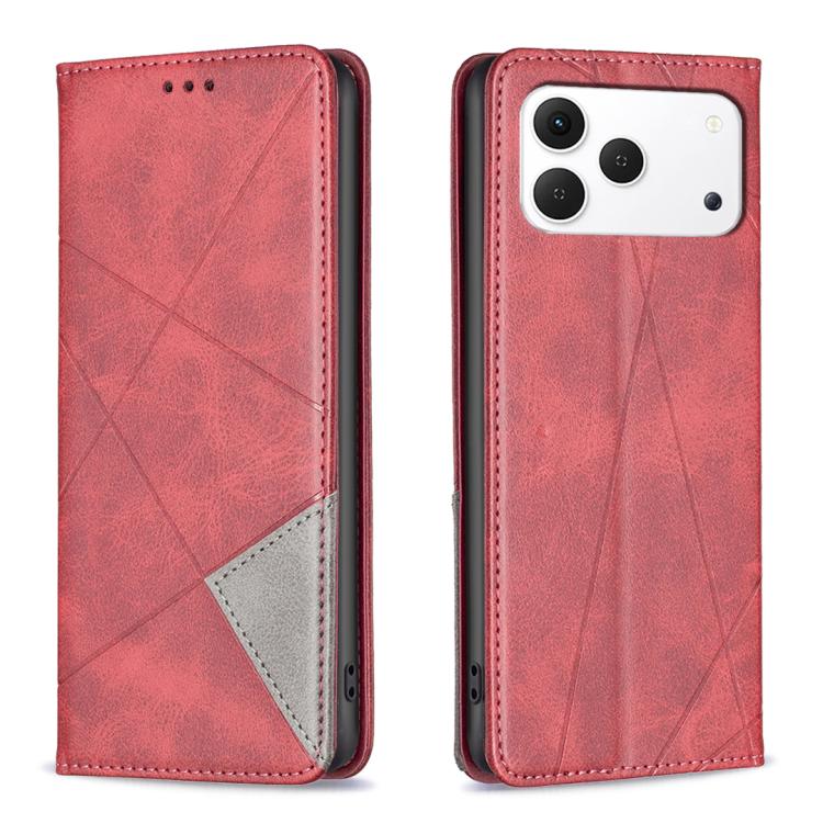 Rhombus Texture Magnetic Leather Phone Case, For Tecno Pova 8 5G, For Tecno Pova Curve 2 5G, For Tecno Spark 50 4G, For Tecno Camon 50 Pro 4G, For Tecno Camon 50 4G, For Tecno Spark Go 3