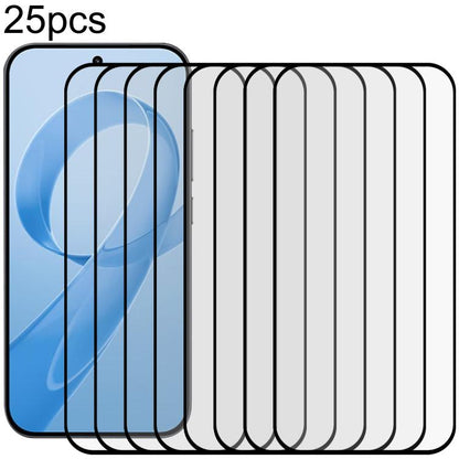 25-piece tempered glass screen protector set, full-cover clear film, black border