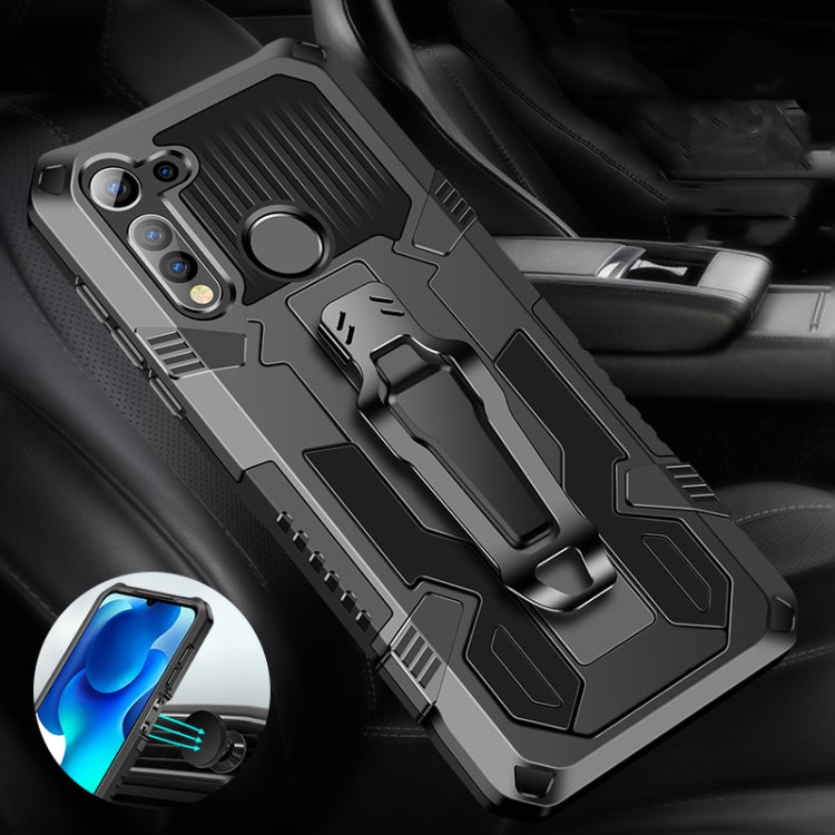 Shockproof protective phone case, dark gray armor with kickstand and camera lens openings