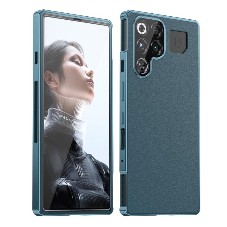 Magic Cube HD Glass Veagn Leather Magnetic Frame Metal Phone Case, For ZTE nubia RedMagic 11 Pro+ / 11 Pro
