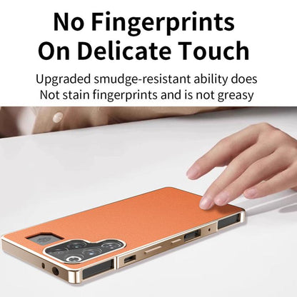 Magic Cube HD Glass Veagn Leather Magnetic Frame Metal Phone Case, For ZTE nubia RedMagic 11 Pro+ / 11 Pro