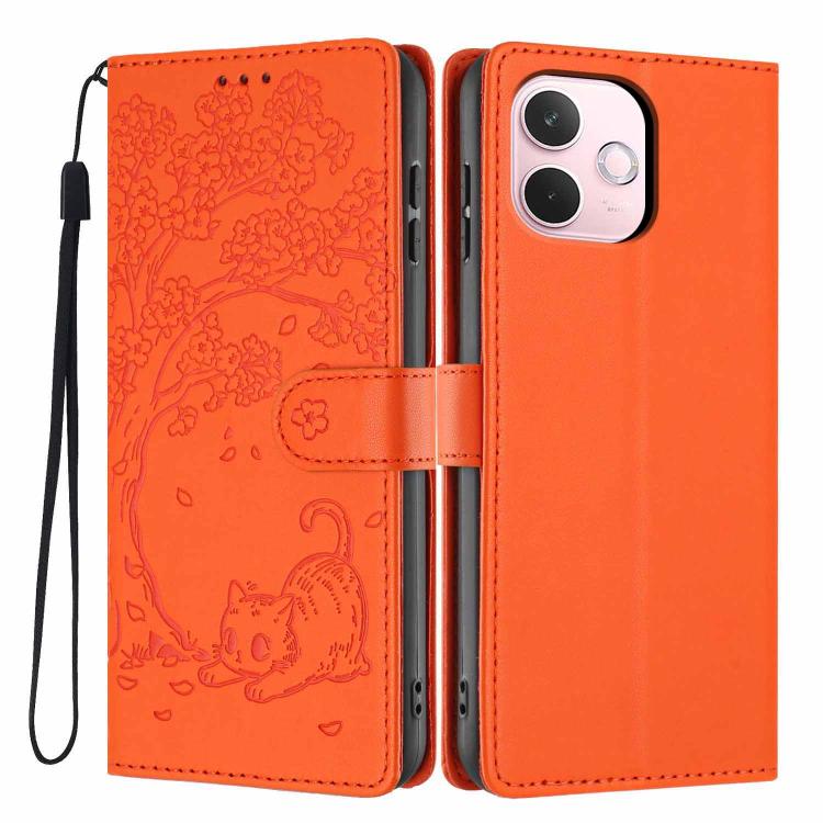 Tree Cat Embossed Flip Vegan Leather Phone Case, For OPPO A57 4G / A77 4G Global, For OPPO A6x 5G / A6 5G Global, For OPPO Reno15 Pro 5G Global, For OPPO Reno15 5G Global, For OPPO Find X9, For OPPO A6 Pro 4G / 5G Global / F31 5G, For OPPO Find X9 Pro ...