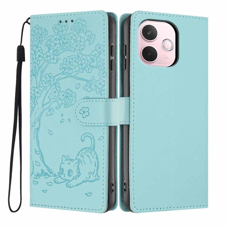 Tree Cat Embossed Flip Vegan Leather Phone Case, For OPPO A57 4G / A77 4G Global, For OPPO A6x 5G / A6 5G Global, For OPPO Reno15 Pro 5G Global, For OPPO Reno15 5G Global, For OPPO Find X9, For OPPO A6 Pro 4G / 5G Global / F31 5G, For OPPO Find X9 Pro ...