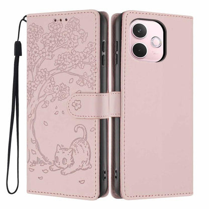 Tree Cat Embossed Flip Vegan Leather Phone Case, For OPPO A57 4G / A77 4G Global, For OPPO A6x 5G / A6 5G Global, For OPPO Reno15 Pro 5G Global, For OPPO Reno15 5G Global, For OPPO Find X9, For OPPO A6 Pro 4G / 5G Global / F31 5G, For OPPO Find X9 Pro ...