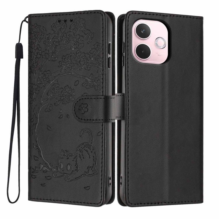Tree Cat Embossed Flip Vegan Leather Phone Case, For OPPO A57 4G / A77 4G Global, For OPPO A6x 5G / A6 5G Global, For OPPO Reno15 Pro 5G Global, For OPPO Reno15 5G Global, For OPPO Find X9, For OPPO A6 Pro 4G / 5G Global / F31 5G, For OPPO Find X9 Pro ...