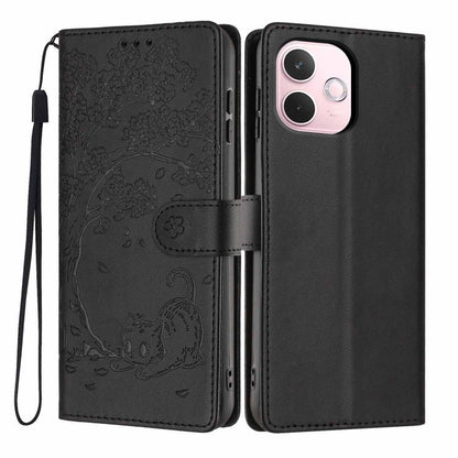 Tree Cat Embossed Flip Vegan Leather Phone Case, For OPPO A57 4G / A77 4G Global, For OPPO A6x 5G / A6 5G Global, For OPPO Reno15 Pro 5G Global, For OPPO Reno15 5G Global, For OPPO Find X9, For OPPO A6 Pro 4G / 5G Global / F31 5G, For OPPO Find X9 Pro ...