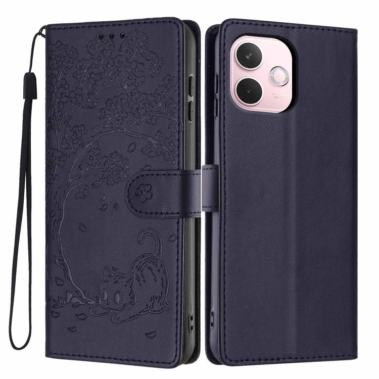 Tree Cat Embossed Flip Vegan Leather Phone Case, For OPPO A57 4G / A77 4G Global, For OPPO A6x 5G / A6 5G Global, For OPPO Reno15 Pro 5G Global, For OPPO Reno15 5G Global, For OPPO Find X9, For OPPO A6 Pro 4G / 5G Global / F31 5G, For OPPO Find X9 Pro ...