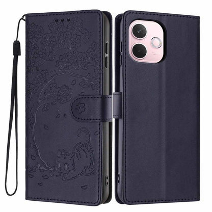 Tree Cat Embossed Flip Vegan Leather Phone Case, For OPPO A57 4G / A77 4G Global, For OPPO A6x 5G / A6 5G Global, For OPPO Reno15 Pro 5G Global, For OPPO Reno15 5G Global, For OPPO Find X9, For OPPO A6 Pro 4G / 5G Global / F31 5G, For OPPO Find X9 Pro ...