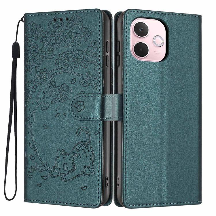 Tree Cat Embossed Flip Vegan Leather Phone Case, For OPPO A57 4G / A77 4G Global, For OPPO A6x 5G / A6 5G Global, For OPPO Reno15 Pro 5G Global, For OPPO Reno15 5G Global, For OPPO Find X9, For OPPO A6 Pro 4G / 5G Global / F31 5G, For OPPO Find X9 Pro ...
