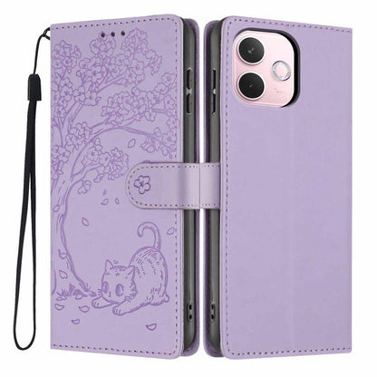Tree Cat Embossed Flip Vegan Leather Phone Case, For OPPO A57 4G / A77 4G Global, For OPPO A6x 5G / A6 5G Global, For OPPO Reno15 Pro 5G Global, For OPPO Reno15 5G Global, For OPPO Find X9, For OPPO A6 Pro 4G / 5G Global / F31 5G, For OPPO Find X9 Pro ...