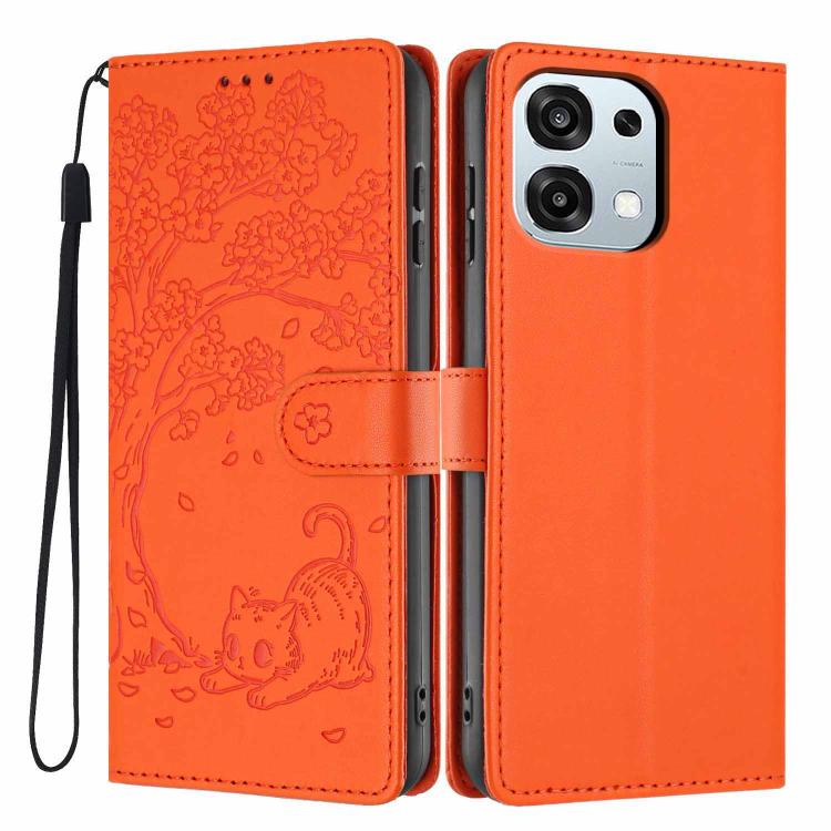 Tree Cat Embossed Flip Vegan Leather Phone Case, For OPPO A57 4G / A77 4G Global, For OPPO A6x 5G / A6 5G Global, For OPPO Reno15 Pro 5G Global, For OPPO Reno15 5G Global, For OPPO Find X9, For OPPO A6 Pro 4G / 5G Global / F31 5G, For OPPO Find X9 Pro ...