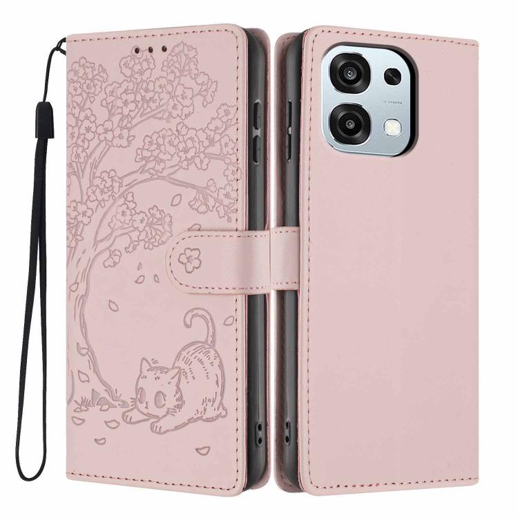 Tree Cat Embossed Flip Vegan Leather Phone Case, For OPPO A57 4G / A77 4G Global, For OPPO A6x 5G / A6 5G Global, For OPPO Reno15 Pro 5G Global, For OPPO Reno15 5G Global, For OPPO Find X9, For OPPO A6 Pro 4G / 5G Global / F31 5G, For OPPO Find X9 Pro ...