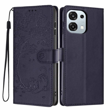 Tree Cat Embossed Flip Vegan Leather Phone Case, For OPPO A57 4G / A77 4G Global, For OPPO A6x 5G / A6 5G Global, For OPPO Reno15 Pro 5G Global, For OPPO Reno15 5G Global, For OPPO Find X9, For OPPO A6 Pro 4G / 5G Global / F31 5G, For OPPO Find X9 Pro ...