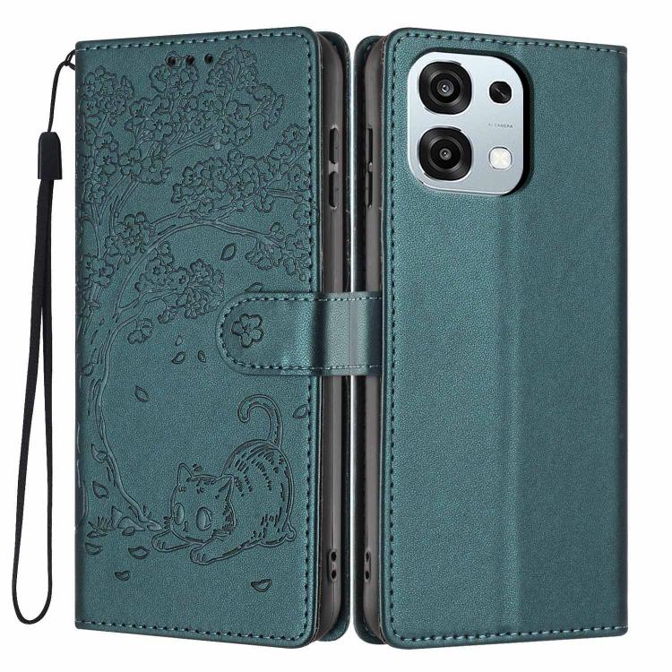 Tree Cat Embossed Flip Vegan Leather Phone Case, For OPPO A57 4G / A77 4G Global, For OPPO A6x 5G / A6 5G Global, For OPPO Reno15 Pro 5G Global, For OPPO Reno15 5G Global, For OPPO Find X9, For OPPO A6 Pro 4G / 5G Global / F31 5G, For OPPO Find X9 Pro ...