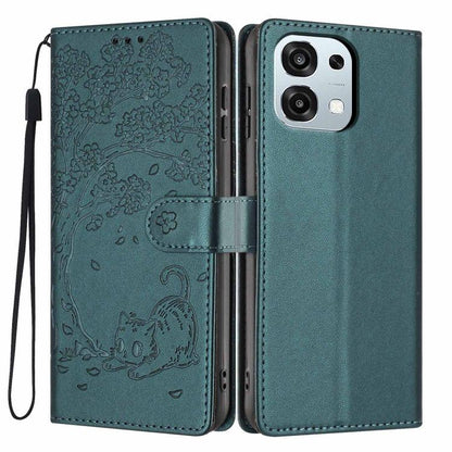 Tree Cat Embossed Flip Vegan Leather Phone Case, For OPPO A57 4G / A77 4G Global, For OPPO A6x 5G / A6 5G Global, For OPPO Reno15 Pro 5G Global, For OPPO Reno15 5G Global, For OPPO Find X9, For OPPO A6 Pro 4G / 5G Global / F31 5G, For OPPO Find X9 Pro ...