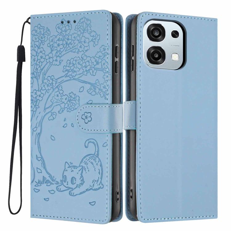 Tree Cat Embossed Flip Vegan Leather Phone Case, For OPPO A57 4G / A77 4G Global, For OPPO A6x 5G / A6 5G Global, For OPPO Reno15 Pro 5G Global, For OPPO Reno15 5G Global, For OPPO Find X9, For OPPO A6 Pro 4G / 5G Global / F31 5G, For OPPO Find X9 Pro ...