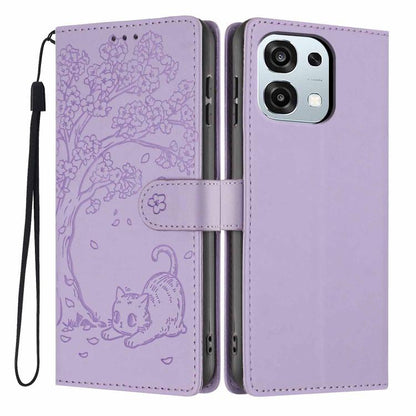 Tree Cat Embossed Flip Vegan Leather Phone Case, For OPPO A57 4G / A77 4G Global, For OPPO A6x 5G / A6 5G Global, For OPPO Reno15 Pro 5G Global, For OPPO Reno15 5G Global, For OPPO Find X9, For OPPO A6 Pro 4G / 5G Global / F31 5G, For OPPO Find X9 Pro ...
