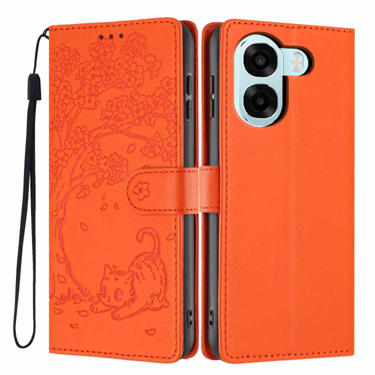Tree Cat Embossed Flip Vegan Leather Phone Case, For OPPO A57 4G / A77 4G Global, For OPPO A6x 5G / A6 5G Global, For OPPO Reno15 Pro 5G Global, For OPPO Reno15 5G Global, For OPPO Find X9, For OPPO A6 Pro 4G / 5G Global / F31 5G, For OPPO Find X9 Pro ...
