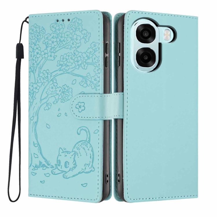 Tree Cat Embossed Flip Vegan Leather Phone Case, For OPPO A57 4G / A77 4G Global, For OPPO A6x 5G / A6 5G Global, For OPPO Reno15 Pro 5G Global, For OPPO Reno15 5G Global, For OPPO Find X9, For OPPO A6 Pro 4G / 5G Global / F31 5G, For OPPO Find X9 Pro ...