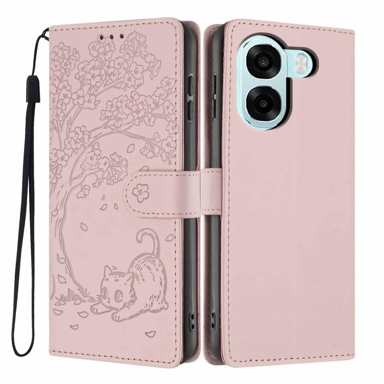 Tree Cat Embossed Flip Vegan Leather Phone Case, For OPPO A57 4G / A77 4G Global, For OPPO A6x 5G / A6 5G Global, For OPPO Reno15 Pro 5G Global, For OPPO Reno15 5G Global, For OPPO Find X9, For OPPO A6 Pro 4G / 5G Global / F31 5G, For OPPO Find X9 Pro ...