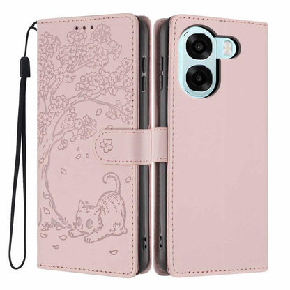 Tree Cat Embossed Flip Vegan Leather Phone Case, For OPPO A57 4G / A77 4G Global, For OPPO A6x 5G / A6 5G Global, For OPPO Reno15 Pro 5G Global, For OPPO Reno15 5G Global, For OPPO Find X9, For OPPO A6 Pro 4G / 5G Global / F31 5G, For OPPO Find X9 Pro ...