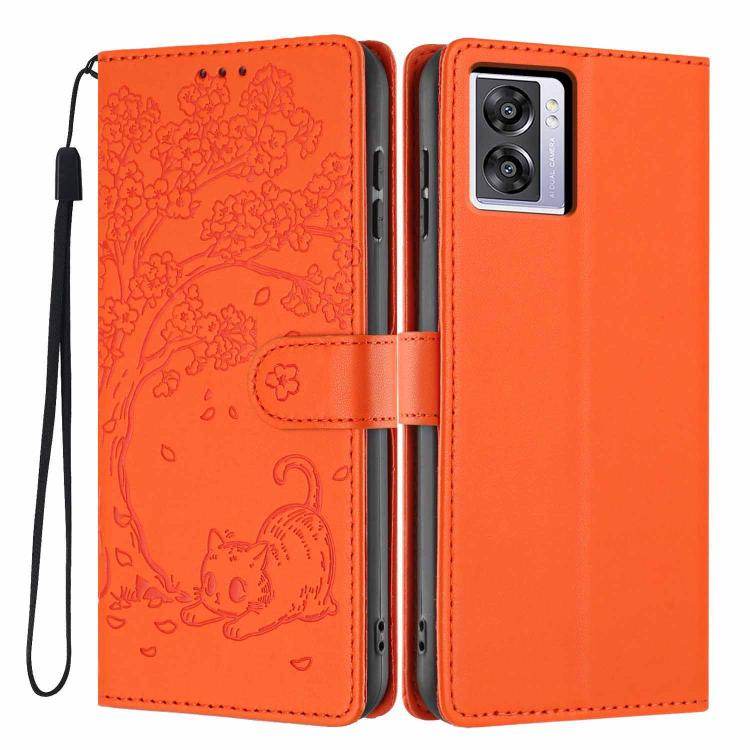 Tree Cat Embossed Flip Vegan Leather Phone Case, For OPPO A57 4G / A77 4G Global, For OPPO A6x 5G / A6 5G Global, For OPPO Reno15 Pro 5G Global, For OPPO Reno15 5G Global, For OPPO Find X9, For OPPO A6 Pro 4G / 5G Global / F31 5G, For OPPO Find X9 Pro ...