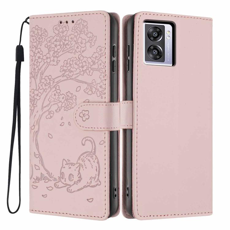 Tree Cat Embossed Flip Vegan Leather Phone Case, For OPPO A57 4G / A77 4G Global, For OPPO A6x 5G / A6 5G Global, For OPPO Reno15 Pro 5G Global, For OPPO Reno15 5G Global, For OPPO Find X9, For OPPO A6 Pro 4G / 5G Global / F31 5G, For OPPO Find X9 Pro ...