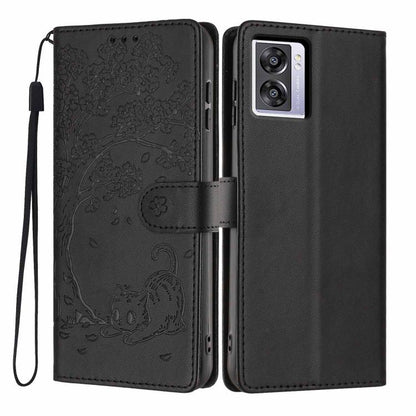 Tree Cat Embossed Flip Vegan Leather Phone Case, For OPPO A57 4G / A77 4G Global, For OPPO A6x 5G / A6 5G Global, For OPPO Reno15 Pro 5G Global, For OPPO Reno15 5G Global, For OPPO Find X9, For OPPO A6 Pro 4G / 5G Global / F31 5G, For OPPO Find X9 Pro ...