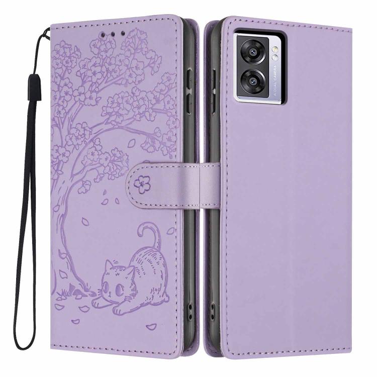 Tree Cat Embossed Flip Vegan Leather Phone Case, For OPPO A57 4G / A77 4G Global, For OPPO A6x 5G / A6 5G Global, For OPPO Reno15 Pro 5G Global, For OPPO Reno15 5G Global, For OPPO Find X9, For OPPO A6 Pro 4G / 5G Global / F31 5G, For OPPO Find X9 Pro ...