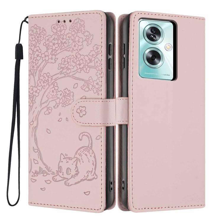Tree Cat Embossed Flip Vegan Leather Phone Case, For OPPO A57 4G / A77 4G Global, For OPPO A6x 5G / A6 5G Global, For OPPO Reno15 Pro 5G Global, For OPPO Reno15 5G Global, For OPPO Find X9, For OPPO A6 Pro 4G / 5G Global / F31 5G, For OPPO Find X9 Pro ...