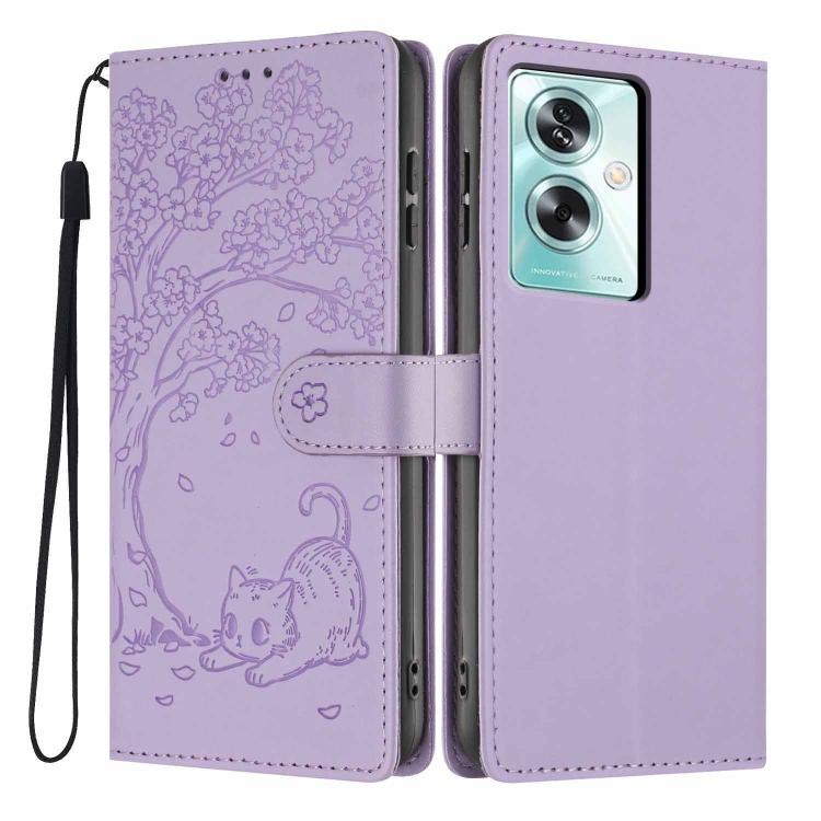 Tree Cat Embossed Flip Vegan Leather Phone Case, For OPPO A57 4G / A77 4G Global, For OPPO A6x 5G / A6 5G Global, For OPPO Reno15 Pro 5G Global, For OPPO Reno15 5G Global, For OPPO Find X9, For OPPO A6 Pro 4G / 5G Global / F31 5G, For OPPO Find X9 Pro ...