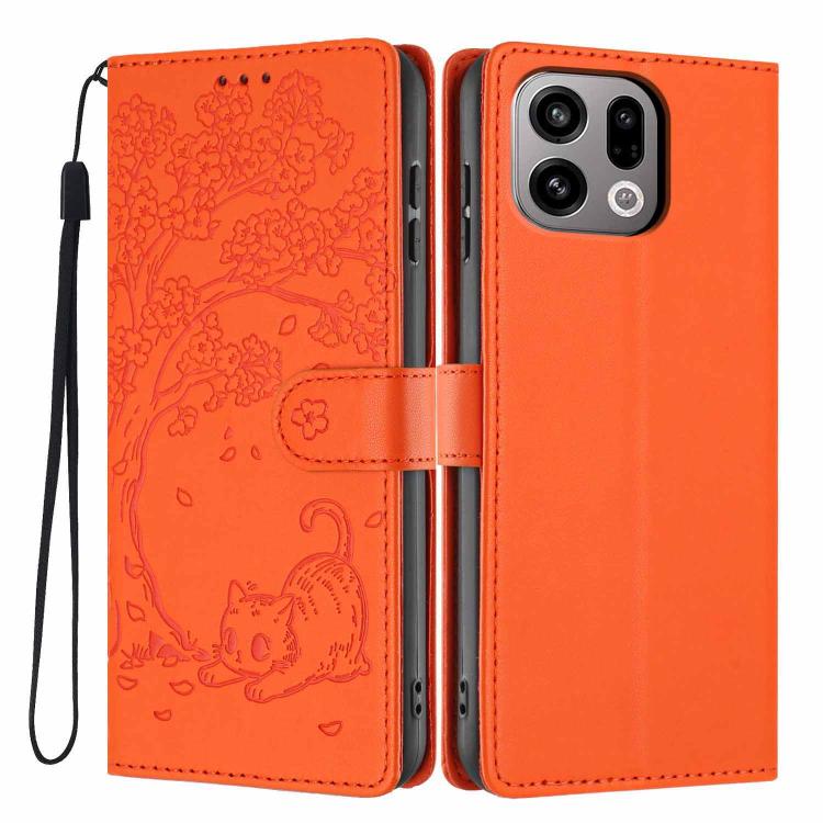 Tree Cat Embossed Flip Vegan Leather Phone Case, For OPPO A57 4G / A77 4G Global, For OPPO A6x 5G / A6 5G Global, For OPPO Reno15 Pro 5G Global, For OPPO Reno15 5G Global, For OPPO Find X9, For OPPO A6 Pro 4G / 5G Global / F31 5G, For OPPO Find X9 Pro ...