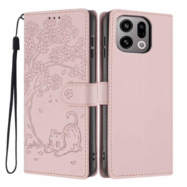 Tree Cat Embossed Flip Vegan Leather Phone Case, For OPPO A57 4G / A77 4G Global, For OPPO A6x 5G / A6 5G Global, For OPPO Reno15 Pro 5G Global, For OPPO Reno15 5G Global, For OPPO Find X9, For OPPO A6 Pro 4G / 5G Global / F31 5G, For OPPO Find X9 Pro ...