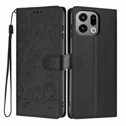 Tree Cat Embossed Flip Vegan Leather Phone Case, For OPPO A57 4G / A77 4G Global, For OPPO A6x 5G / A6 5G Global, For OPPO Reno15 Pro 5G Global, For OPPO Reno15 5G Global, For OPPO Find X9, For OPPO A6 Pro 4G / 5G Global / F31 5G, For OPPO Find X9 Pro ...