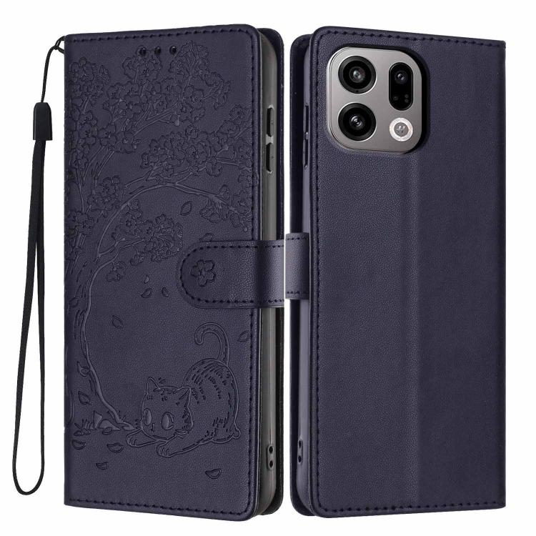 Tree Cat Embossed Flip Vegan Leather Phone Case, For OPPO A57 4G / A77 4G Global, For OPPO A6x 5G / A6 5G Global, For OPPO Reno15 Pro 5G Global, For OPPO Reno15 5G Global, For OPPO Find X9, For OPPO A6 Pro 4G / 5G Global / F31 5G, For OPPO Find X9 Pro ...