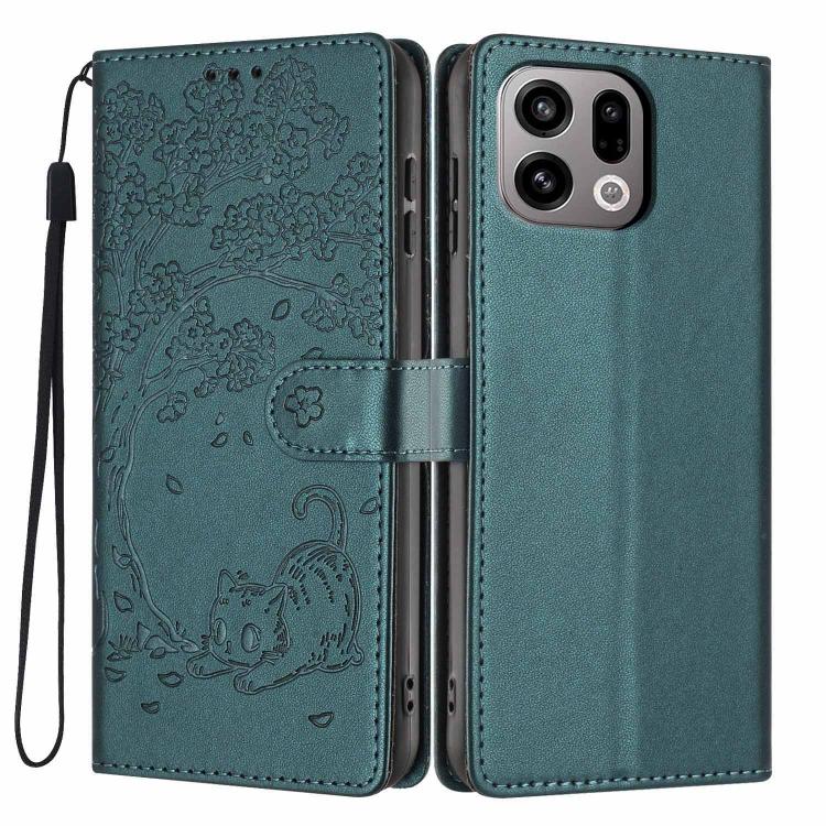 Tree Cat Embossed Flip Vegan Leather Phone Case, For OPPO A57 4G / A77 4G Global, For OPPO A6x 5G / A6 5G Global, For OPPO Reno15 Pro 5G Global, For OPPO Reno15 5G Global, For OPPO Find X9, For OPPO A6 Pro 4G / 5G Global / F31 5G, For OPPO Find X9 Pro ...