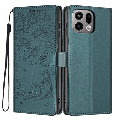 Tree Cat Embossed Flip Vegan Leather Phone Case, For OPPO A57 4G / A77 4G Global, For OPPO A6x 5G / A6 5G Global, For OPPO Reno15 Pro 5G Global, For OPPO Reno15 5G Global, For OPPO Find X9, For OPPO A6 Pro 4G / 5G Global / F31 5G, For OPPO Find X9 Pro ...