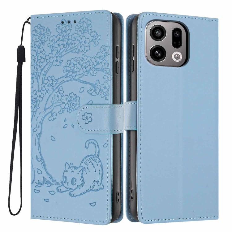 Tree Cat Embossed Flip Vegan Leather Phone Case, For OPPO A57 4G / A77 4G Global, For OPPO A6x 5G / A6 5G Global, For OPPO Reno15 Pro 5G Global, For OPPO Reno15 5G Global, For OPPO Find X9, For OPPO A6 Pro 4G / 5G Global / F31 5G, For OPPO Find X9 Pro ...