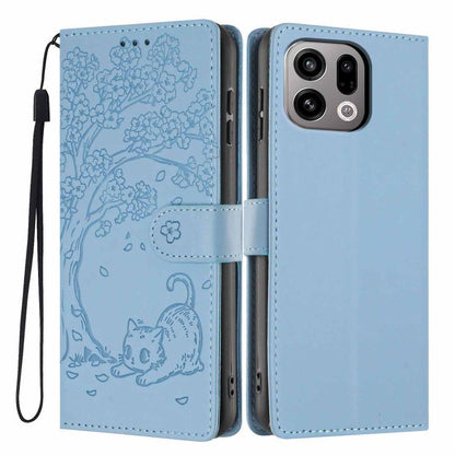 Tree Cat Embossed Flip Vegan Leather Phone Case, For OPPO A57 4G / A77 4G Global, For OPPO A6x 5G / A6 5G Global, For OPPO Reno15 Pro 5G Global, For OPPO Reno15 5G Global, For OPPO Find X9, For OPPO A6 Pro 4G / 5G Global / F31 5G, For OPPO Find X9 Pro ...