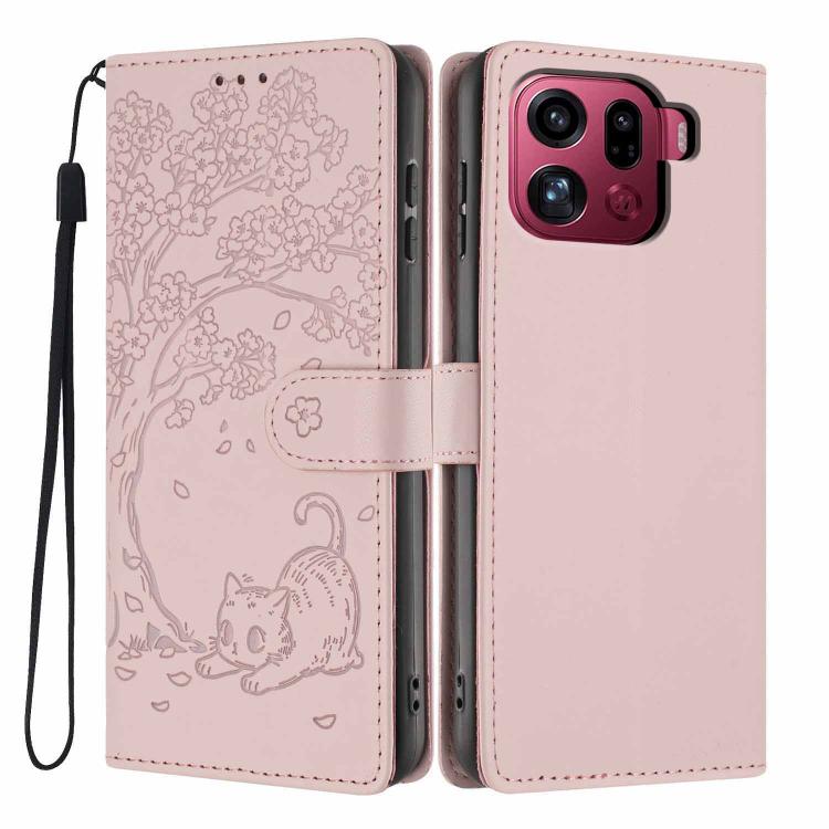 Tree Cat Embossed Flip Vegan Leather Phone Case, For OPPO A57 4G / A77 4G Global, For OPPO A6x 5G / A6 5G Global, For OPPO Reno15 Pro 5G Global, For OPPO Reno15 5G Global, For OPPO Find X9, For OPPO A6 Pro 4G / 5G Global / F31 5G, For OPPO Find X9 Pro ...