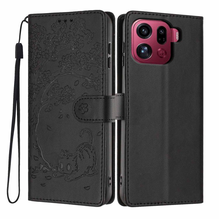 Tree Cat Embossed Flip Vegan Leather Phone Case, For OPPO A57 4G / A77 4G Global, For OPPO A6x 5G / A6 5G Global, For OPPO Reno15 Pro 5G Global, For OPPO Reno15 5G Global, For OPPO Find X9, For OPPO A6 Pro 4G / 5G Global / F31 5G, For OPPO Find X9 Pro ...