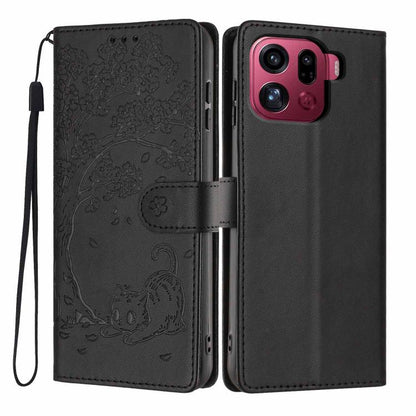 Tree Cat Embossed Flip Vegan Leather Phone Case, For OPPO A57 4G / A77 4G Global, For OPPO A6x 5G / A6 5G Global, For OPPO Reno15 Pro 5G Global, For OPPO Reno15 5G Global, For OPPO Find X9, For OPPO A6 Pro 4G / 5G Global / F31 5G, For OPPO Find X9 Pro ...