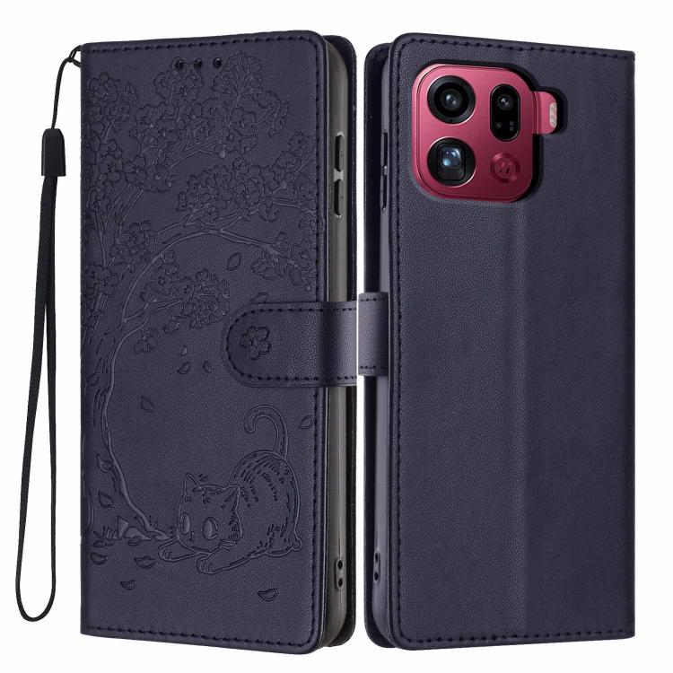 Tree Cat Embossed Flip Vegan Leather Phone Case, For OPPO A57 4G / A77 4G Global, For OPPO A6x 5G / A6 5G Global, For OPPO Reno15 Pro 5G Global, For OPPO Reno15 5G Global, For OPPO Find X9, For OPPO A6 Pro 4G / 5G Global / F31 5G, For OPPO Find X9 Pro ...