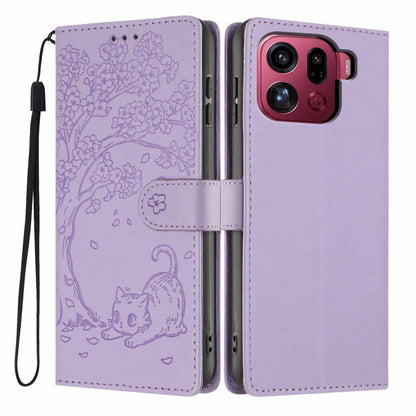 Tree Cat Embossed Flip Vegan Leather Phone Case, For OPPO A57 4G / A77 4G Global, For OPPO A6x 5G / A6 5G Global, For OPPO Reno15 Pro 5G Global, For OPPO Reno15 5G Global, For OPPO Find X9, For OPPO A6 Pro 4G / 5G Global / F31 5G, For OPPO Find X9 Pro ...