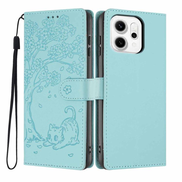 Tree Cat Embossed Flip Vegan Leather Phone Case, For OPPO A57 4G / A77 4G Global, For OPPO A6x 5G / A6 5G Global, For OPPO Reno15 Pro 5G Global, For OPPO Reno15 5G Global, For OPPO Find X9, For OPPO A6 Pro 4G / 5G Global / F31 5G, For OPPO Find X9 Pro ...