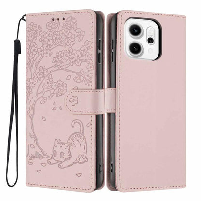 Tree Cat Embossed Flip Vegan Leather Phone Case, For OPPO A57 4G / A77 4G Global, For OPPO A6x 5G / A6 5G Global, For OPPO Reno15 Pro 5G Global, For OPPO Reno15 5G Global, For OPPO Find X9, For OPPO A6 Pro 4G / 5G Global / F31 5G, For OPPO Find X9 Pro ...