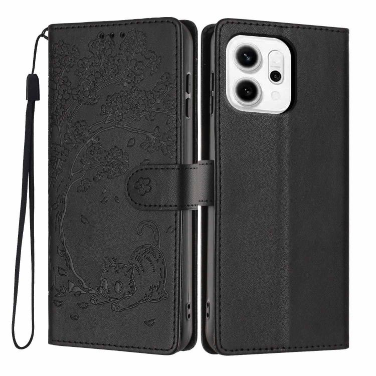 Tree Cat Embossed Flip Vegan Leather Phone Case, For OPPO A57 4G / A77 4G Global, For OPPO A6x 5G / A6 5G Global, For OPPO Reno15 Pro 5G Global, For OPPO Reno15 5G Global, For OPPO Find X9, For OPPO A6 Pro 4G / 5G Global / F31 5G, For OPPO Find X9 Pro ...