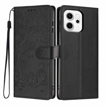 Tree Cat Embossed Flip Vegan Leather Phone Case, For OPPO A57 4G / A77 4G Global, For OPPO A6x 5G / A6 5G Global, For OPPO Reno15 Pro 5G Global, For OPPO Reno15 5G Global, For OPPO Find X9, For OPPO A6 Pro 4G / 5G Global / F31 5G, For OPPO Find X9 Pro ...