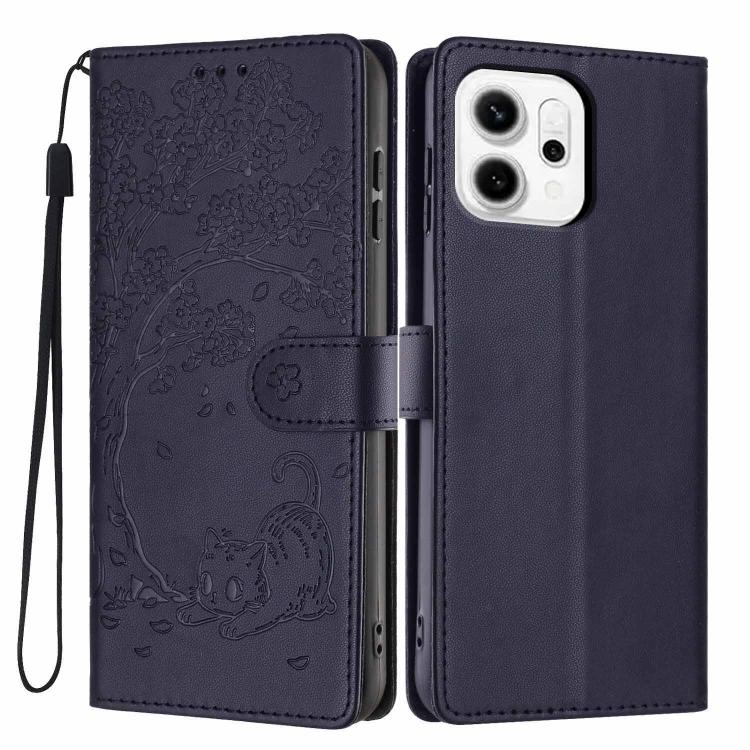 Tree Cat Embossed Flip Vegan Leather Phone Case, For OPPO A57 4G / A77 4G Global, For OPPO A6x 5G / A6 5G Global, For OPPO Reno15 Pro 5G Global, For OPPO Reno15 5G Global, For OPPO Find X9, For OPPO A6 Pro 4G / 5G Global / F31 5G, For OPPO Find X9 Pro ...